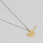El Regalo 1PC Guitar Pendant Necklace-Stainless Steel Rock Electric Guitar Unisex Pendant Necklace for Girls/Boys/Men/Women- Hip Hop Music Necklace Jewellry for Music Lovers (Golden)
