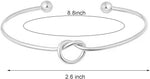 El Regalo Stainless Steel Forever Love Knot Infinity Cuff Bracelets for Girl & Women- Waterproof Infinity Knot Adjustable Bracelet (Silver)