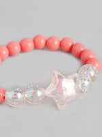 El Regalo 1 Pair Girls Kids Colorful Jewelry Sets | Colorful Princess Star/Mermaid Beaded Necklace & Bracelet Sets, Princess Necklace Bracelet Set for Girls (Royal Peach Shell Jewelry Set)
