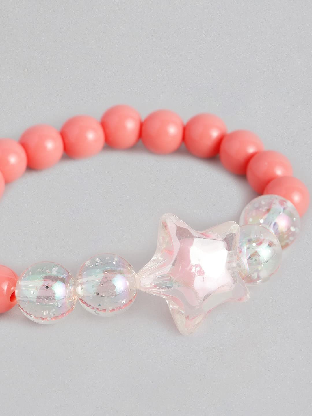 El Regalo 1 Pair Girls Kids Colorful Jewelry Sets | Colorful Princess Star/Mermaid Beaded Necklace & Bracelet Sets, Princess Necklace Bracelet Set for Girls (Royal Peach Shell Jewelry Set)