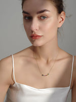 El Regalo Luxury Rainbow Smile Zircon Clavicle Chain Necklace for Girls & Women- Stainless Steel Rainbow Stones Smiley Necklace