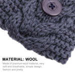 El Regalo Knitted Winter Twist Warm Wool Headband with Buttons for Face Mask Cover for Unisex (Grey)