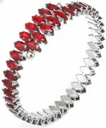 El Regalo Marquise Cut Crystals Tennis Bracelet for Women - Adjustable Bypass Wrap Bracelet, Cubic Zirconia Jewelry Gift (Red)