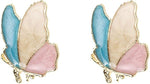 El Regalo 1 Pair Fancy, Cute Enamelled Butterfly Stud Earrings for Girls & Women - Fashion Enamalled Butterfly CZ Hypoallergenic & Nickel Free Earrings for Girls & Women (option-2)
