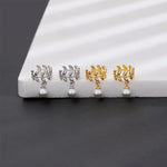 El Regalo 2 Pairs Leaf Pearl Ear Clip Cuff Earrings for Women & Girls - No Piercing Olive Leaf Cartilage Clip-on Earrings Combo (Gold & Silver Finish, Minimalist Pearl Design)