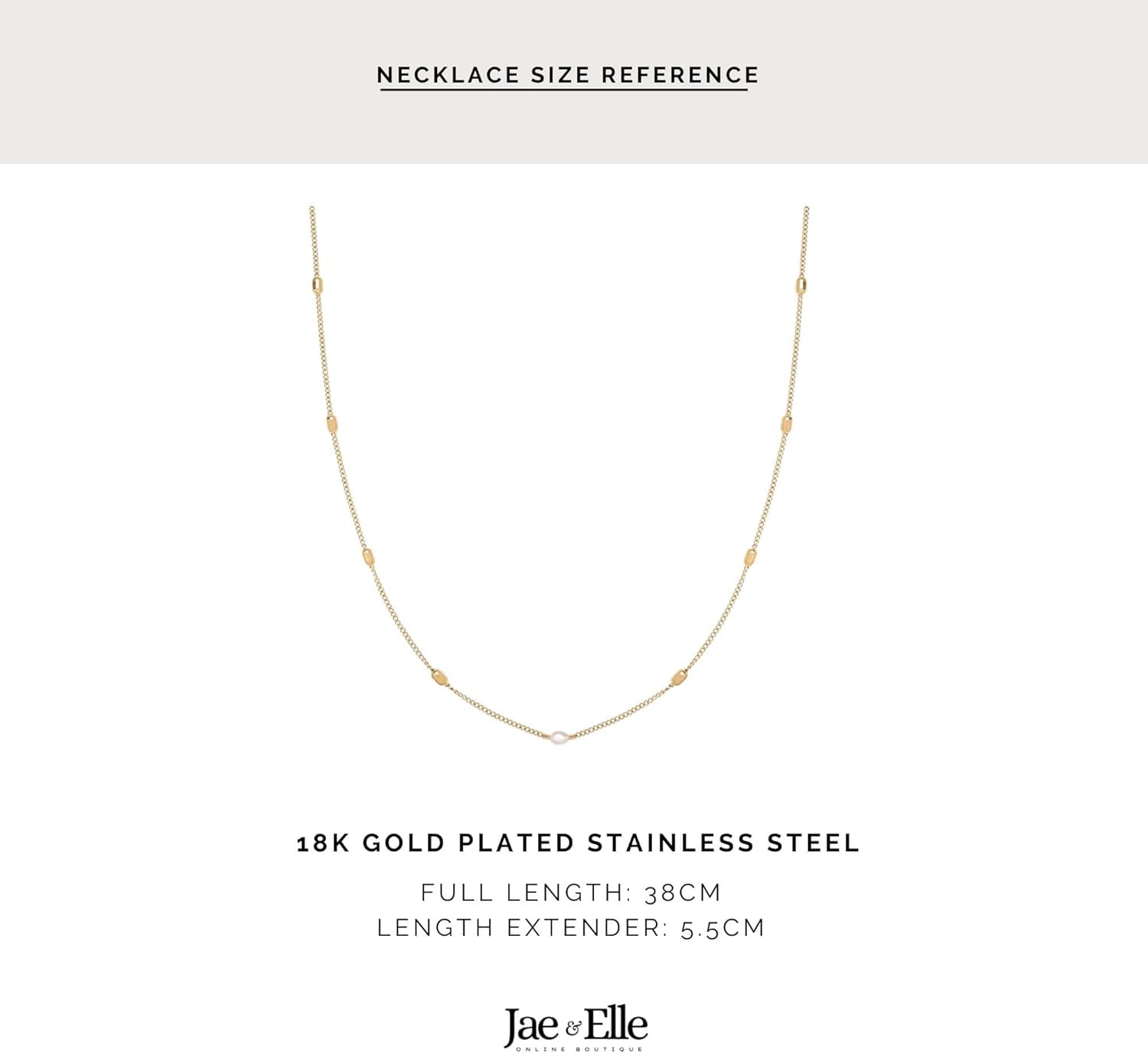 El Regalo Elegant Warterproof 18K Gold Plated Pearl Dainty Ball Bead Chain Necklace - Stainless Steel Anti-Tarnish Jewelry for Women, Girls (Small Pearl SS Chain)