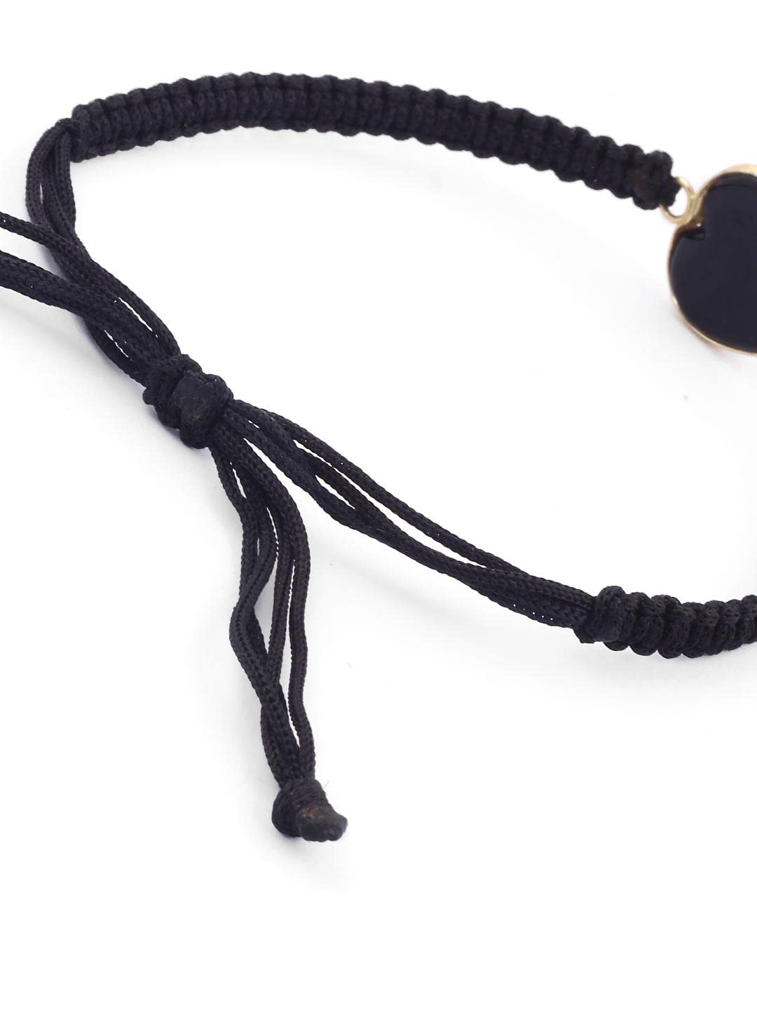 El Regalo 1 PC Lucky Evil Eye Handwoven Adjustable Bracelet - Protection Evil Eye Unisex Bracelet Set for All- Kids/Girls/Boys/Men & Women (Golden Black Heart Evil Eye)