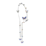 El Regalo Beautiful Rhinestone Butterfly Crystal Tassel Hairband - Sparkling Wedding Butterfly Tiara Headband for Women and Girls, Elegant Bling Bridal Hair Accessory for Special Occasions