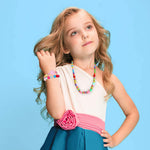El Regalo 2 Sets Kids Girls Jewelry Sets - Kids Beads Necklace & Bracelets (Option-2) Multicolor
