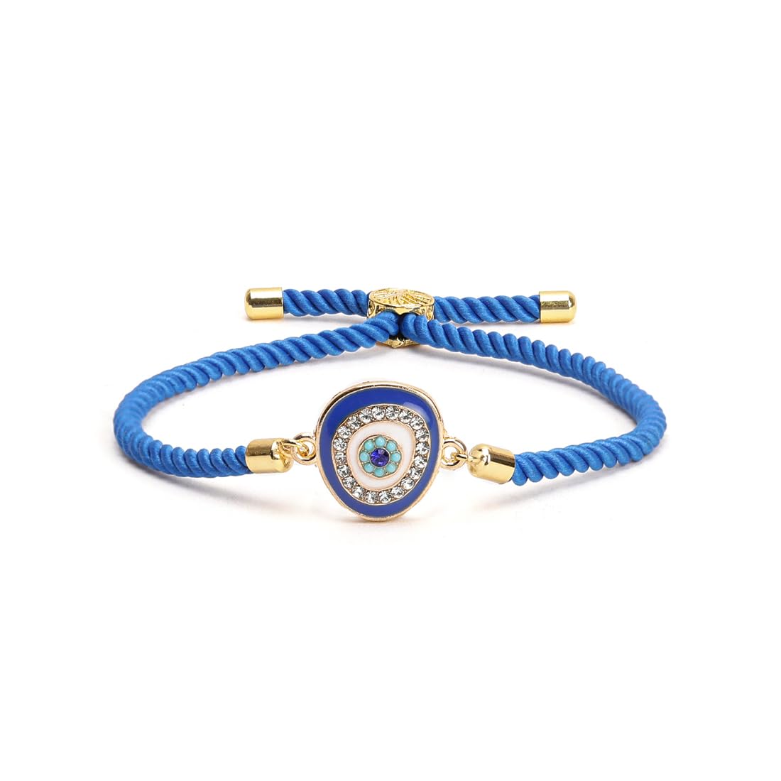 El Regalo 2PCs Designer Evil Eye CZ Rakhi Combo Set for Brothers/Bhaiya-Bhabhi/Brother-Nephew with Roli Chawal, Rakhi Message Card in Rakhi Gift Box