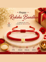 El Regalo Red Ethnic Rakhi Dori Unisex Rakhi-Adults - K letter