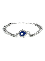 El Regalo Unisex-Adult 2 Pcs Designer Evil Eye Couple Rakhi Set For Bhaiya And Bhabhi- Cz Fancy Evil Eye Rakhi Set- Brother, Sister-In-Law Rakhi Combo With Roli Chawal (Combo-1)