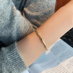 El Regalo Anti Tarnish/No Rust Stainless Steel Bracelet for Girls & Women- Stainless Steel Openable Bracelet (Bamboo Style)