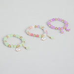 El Regalo 3PCs Butterfly Crystal Beads Tassel Bracelet Combo With Cute Enamel Butterfly Charms for Girls/Teens/Women (Option-2)