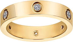 El Regalo Fashion Classic Titanium Steel Women Stacking Ring- Anti Tarnish/Waterproof Cubic Zirconia Stainless Steel Promise Ring for Girls & Women (Gold, 10)
