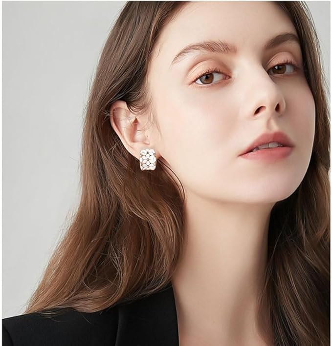 El Regalo Gorgeous Enamel Flower Stud Earrings with Double Lock for Girls & Women | Elegant Contemporary Floral Earrings