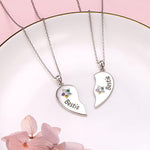 El Regalo 2 Pcs Best Friends Stones Stars Heart Matching Bestie Pendant Necklaces For Bff/Soul Sisters/Best Friends For Girls (Non Magnetic)