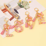 El Regalo Personalized Name Initials Butterfly Charm Keychain - Custom Letter Keyring with Pink Tassel & Butterfly Pendant, Purse, Bag, Backpack Accessory (B Letter)