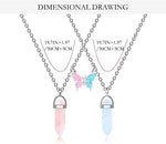El Regalo 2Pcs/Set Resin Crystal Bff Best Friend Magnetic Butterfly Couple Matching Split Heart Pendant Necklaces For Besties/Best Friends/Couples - Valentines Day Gift - Unisex-Adult