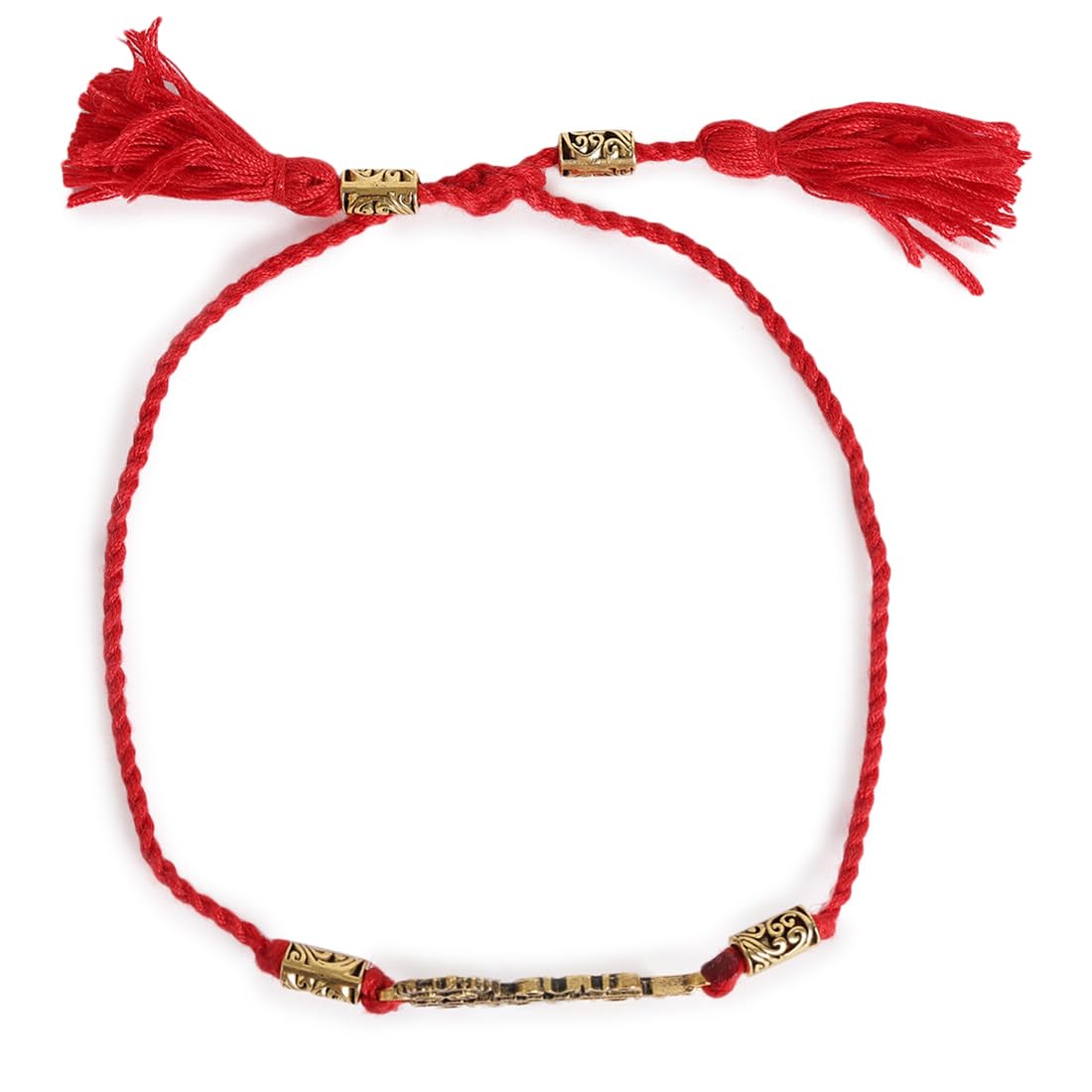 El Regalo Loving Brother Peacock Feather Thread Rakhi for Bhai/Bhaiya- Krishna Feather Red Thread Rakhi with Roli Chawal Shagun Pack, Rakhi Message Card in Rakhi Gift Box