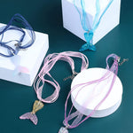 El Regalo 2Pcs Mermaid Fish Tail Necklaces Set- Mermaid Fishtail Necklace Gorgeous Pendant Necklace for Mermaid Birthday Supplies Girl's Party Ocean Theme Party Supplies (Color Option-1)