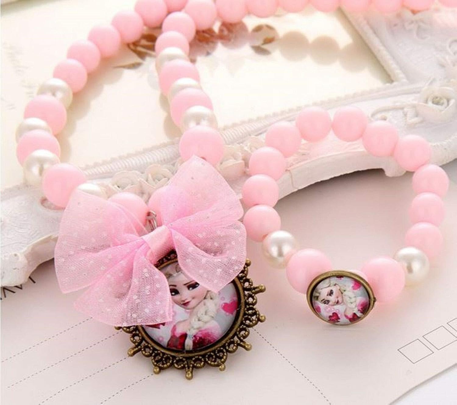El Regalo Frozn El-sa Princess Necklace & Bracelet Jewelry Set for Kids | Frozn Accessories - Princess Necklace & Bracelet Kids Girl Jewelry Set