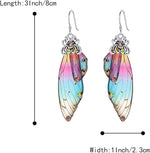 El Regalo Gorgeous Butterfly Wings Earrings - Handcrafted Colorful Austrian Crystal Hook Earrings for Women & Girls | Fantasy Fairy Dangle Earrings | Elegant Jewelry (Multi with Silver Finish)