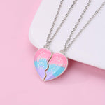 El Regalo 2 Pcs Bff Best Friend Forever Split Magnetic Hearts Matching Pendant Necklaces Set- Friendship Day Gift For Besties For Girls (Option-1)