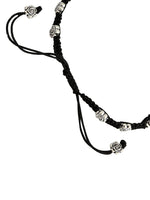 El Regalo 1 PC Boho Macram Adjustable Oxidized German Silver Bead Nazabattu Anklet for Girls & Women- 1 Leg Bohemian Tribal Thread Anklet (Floral Bead Nazarbattu Anklet)
