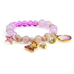 El Regalo Opal Stone Beads Bracelet With Dolphin, Star, Shell Pendant For Kids/Girls/Women (Purple)
