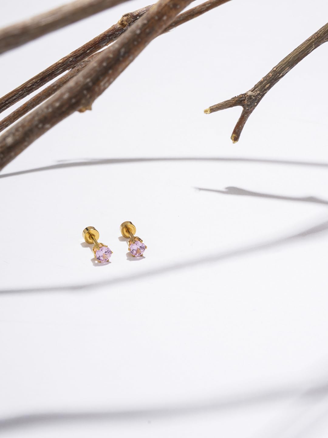 El Regalo 3 Pairs Cute Stainless Steel CZ Stud Earrings Combo for Kids/Girls/Teens/Women - Stars, Heart, Flower, Butterfly, Disco Ball, Stones - Hypoallergenic Flatback Earrings (Style-12)