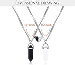 El Regalo 2Pcs/Set Crystal Bff Best Friend Magnetic Couple Matching Split Heart Pendant Necklaces For Besties/Couples - Valentines Day Gift (Black & White, Unisex Adult)
