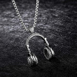 El Regalo DJ Headset Music Earphone Headphone Pendant Necklace with Stainless Steel Chain for Men/Women/Girls/Boys and All Music Lovers