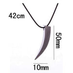 El Regalo Men's Stainless Steel Black Wolf Tooth Spike Bruce Lee Style Pendant Necklace | Men Jewelry | Men Pendant Necklace (Black)