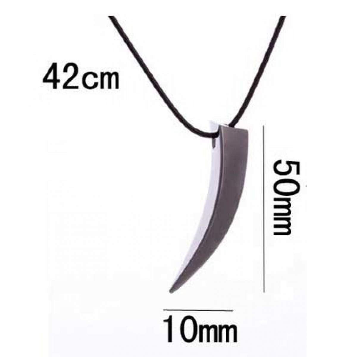 El Regalo Men's Stainless Steel Black Wolf Tooth Spike Bruce Lee Style Pendant Necklace | Men Jewelry | Men Pendant Necklace (Black)