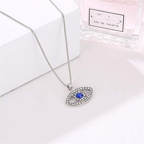 El Regalo Women & Girls Blue Evil Eye Pendant Necklace | Luxury Crystal CZ Evil Necklace Jewelry | Third Eye Zircon Fashion Necklace