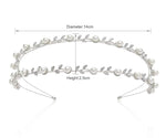 El Regalo Bridal Hair Accessory- Fancy Double-Layered Rhinestone & Pearl Vine Hairband for Girls & Women- Bridal, Bridesmaids HairBand (Silver)