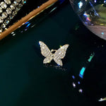 El Regalo 1PC CZ Crystal Butterfly Ear Cuff for Non-Pierced Ears - Gold Butterfly Wing Cartilage Clip-On Earring - Rhinestone Statement Butterfly Cuff Wrap Earrings for Women & Girls