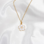 El Regalo 5 PCs Pendant Necklace Combo Set for Girls/Kids/Teens & Women - Flowers, Pearls Shell, Rainbow, Unicorn, Star, Heart Charms (Flower)