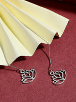 El Regalo Minimalist & Elegant Lotus Needle Threader Earrings for Girls & Women - Symbol of Inner Beauty and Triumph