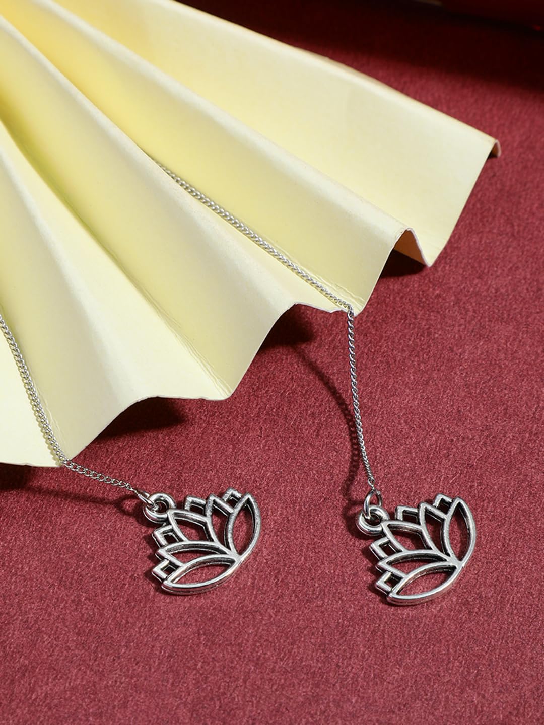 El Regalo Minimalist & Elegant Lotus Needle Threader Earrings for Girls & Women - Symbol of Inner Beauty and Triumph
