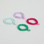 El Regalo 4 PCs BFF Best Friends Forever Rainbow Beaded Charms Bracelets Set- Cute BFF Charms Stretchy Party Favors/Friendship Day/Birthday Gift Jewelry for Baby Toddler Girl (Option-3)