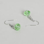 El Regalo 2PCs Crystals Beads Necklace & Earrings Jewelry Set for Kids/Girls & Teens - Shimmering/Matt Crystal Beads Fancy Jewelry Set (Light Green Heart)