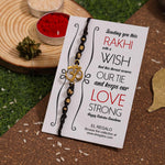 El Regalo Auspicious OM Rakhi Brother- Designer Hand Braided OM Bracelet Rakhi with Roli Chawal Shagun, Message Card in Rakhi Gift Box (Coffee Brown)