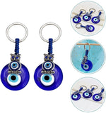 El Regalo 1 PC Cute Handmade Evil Eye KeyChain, Hanging Decor, Handcraft Keyring, Good Luck Keychain, Devil Blue Eyes Car Pendant Bag Charm (Owl Evil Eye)
