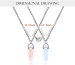 El Regalo 2Pcs/Set Crystal BFF Best Friend Magnetic Couple Matching Split Heart Pendant Necklaces for Besties/Couples - Valentines Day Gift (Pink & Light Blue) For Unisex Adult