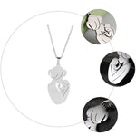 El Regalo Cute Stainless Steel Mother-Baby Pendant Necklace for Women/New Moms- Anti Tarnish Mothers Day Gift/Baby Shower Gift (Silver)