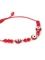 El Regalo 2PCs Kids Rakhi Combo Set - Handmade Evil Eye Nazaria Rakhi for Brother, Niece, Nephew | Red & Black Beads | Includes Roli Chawal in Gift Box