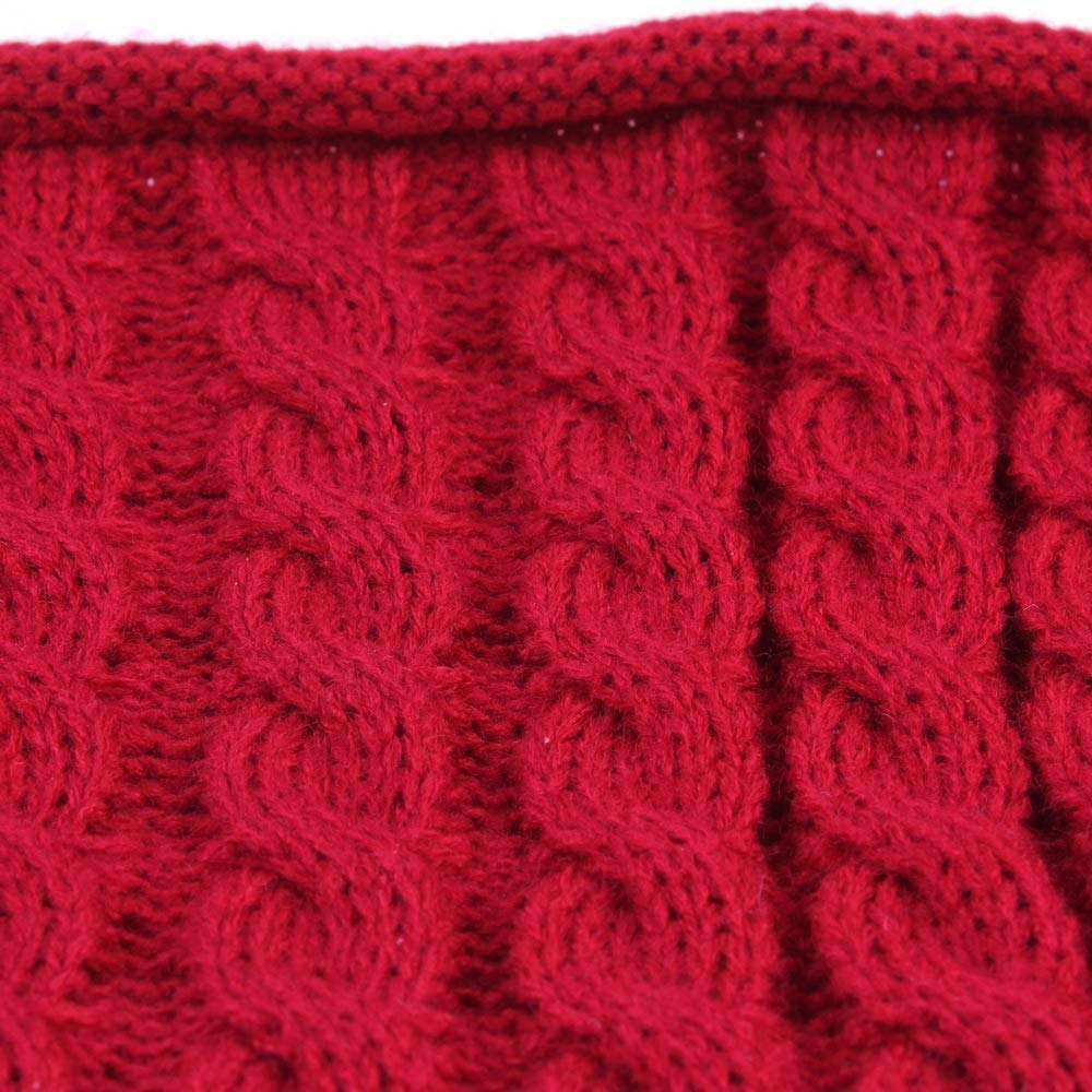 El Regalo Knitted Winter Hat and Scarf Combo Set for Kids. Warm Cap Beanie Pom Pom (Red)