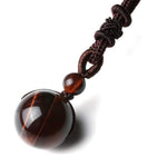 El Regalo 3 PCs Unisex Healing Crystals Necklace- Tiger Eye, Obsidian, Red Tiger Eye Chakra Beads Stone Adjustable Pendant Necklace for Women Men Girls Boys